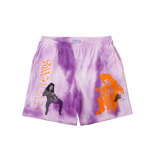 Demona Lisa Crushed Grapes Tie Dye Shorts ROW
