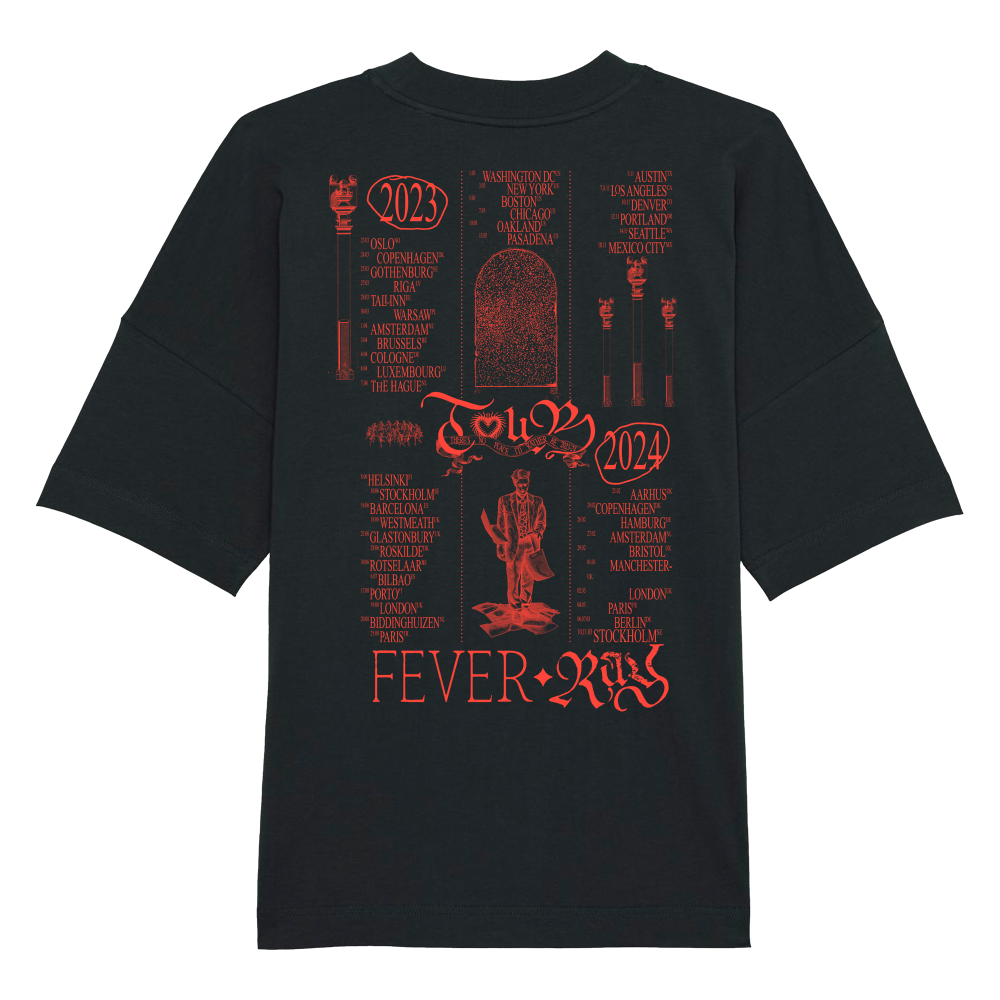 EU 2023/24 Tour Tee Black ROW – Fever Ray Merch Online